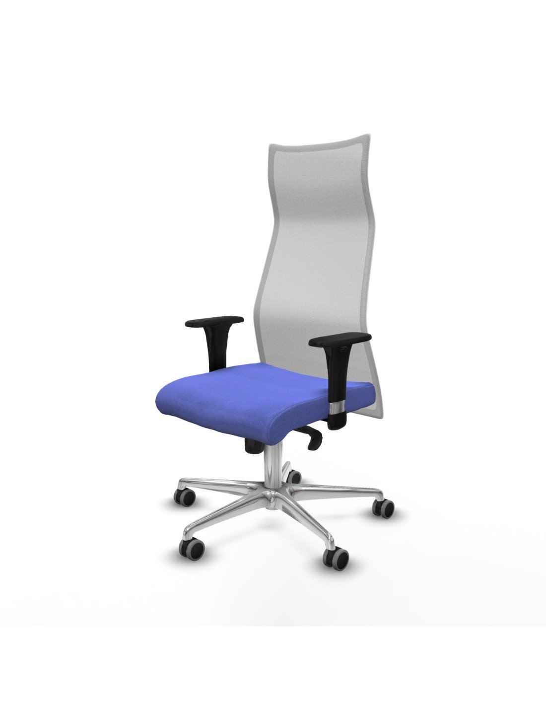 Piqueras y Crespo Albacete malla sincro malla blanca bali azul claro brazos 1D base aluminio ruedas 65mm engomadas