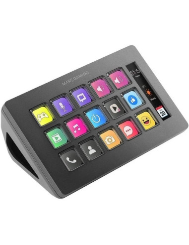 STREAM DECK MARS GAMING 15 TECLAS PERSONALIZABLES PANTALLA LCD BLACK
