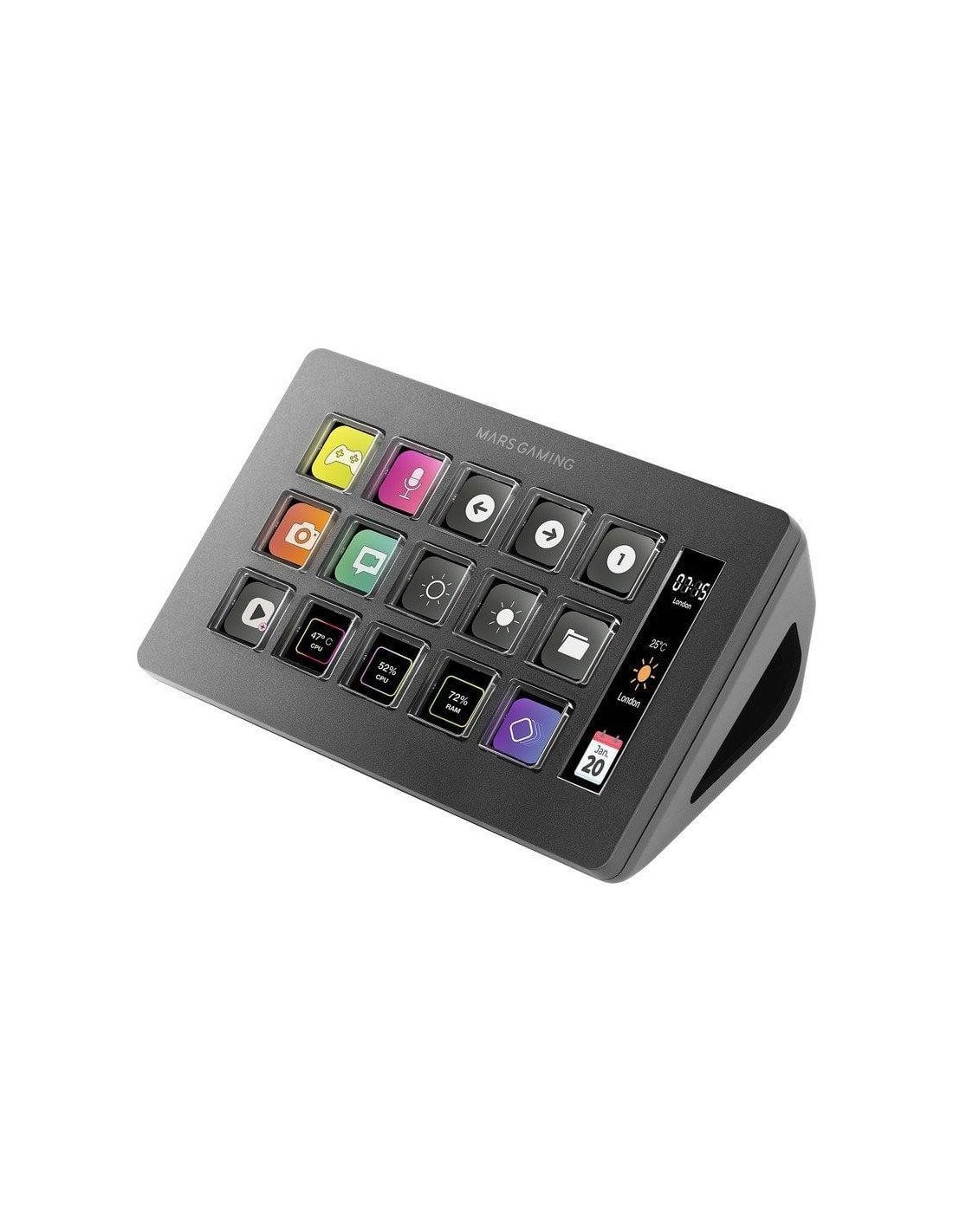 STREAM DECK MARS GAMING 15 TECLAS PERSONALIZABLES PANTALLA LCD BLACK