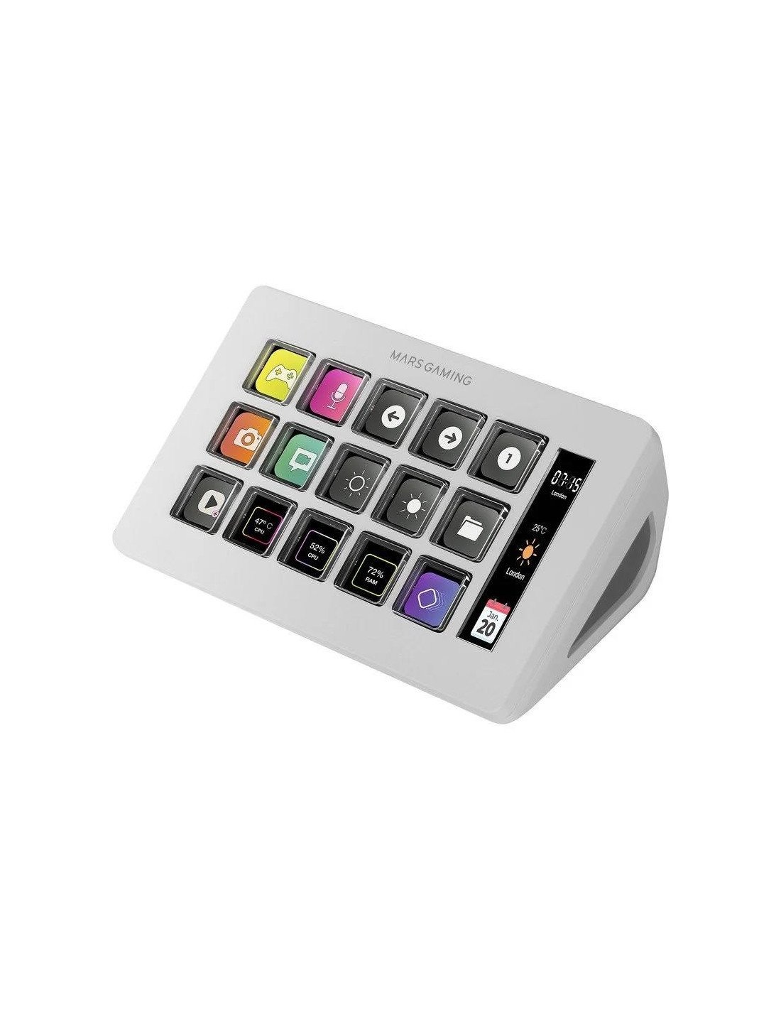 STREAM DECK MARS GAMING 15 TECLAS PERSONALIZABLES PANTALLA LCD WHITE