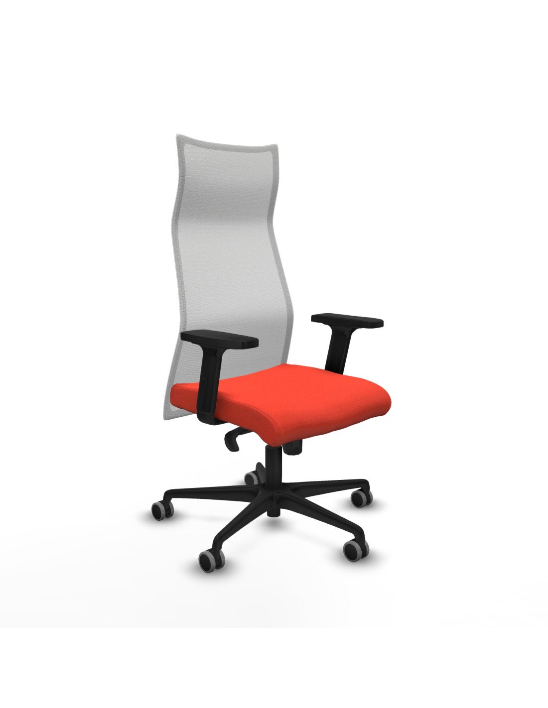 Piqueras y Crespo Albacete malla sincro malla blanca bali naranja oscuro brazos 2D base nailon ruedas 65mm engomadas