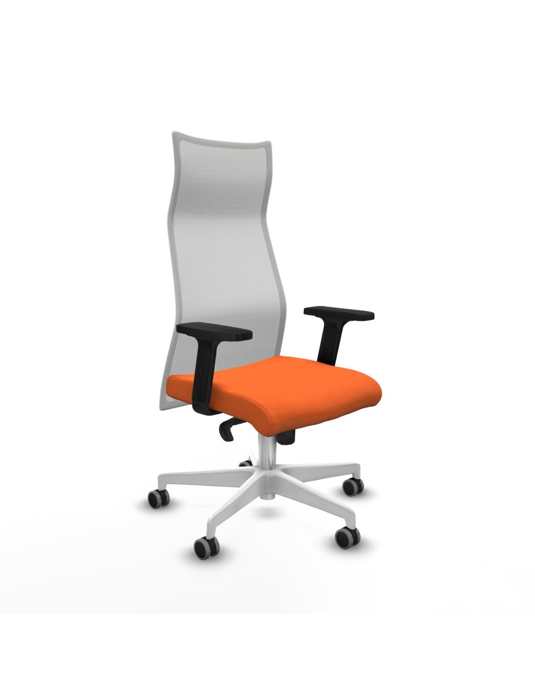 Piqueras y Crespo Albacete malla sincro malla blanca bali naranja brazos 2D base blanca ruedas 65mm engomadas