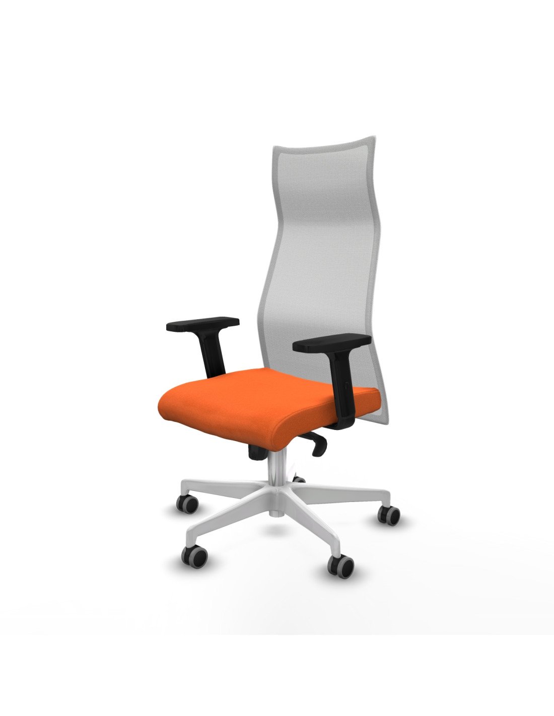 Piqueras y Crespo Albacete malla sincro malla blanca bali naranja brazos 2D base blanca ruedas 65mm engomadas