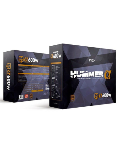FUENTE DE ALIMENTACION NOX HUMMER ALPHA 600W 80+ BRONZE