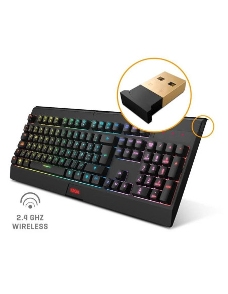 TECLADO + RATON GAMING KROM KABALA WIRELESS RGB RETROILUMINADO BLACK