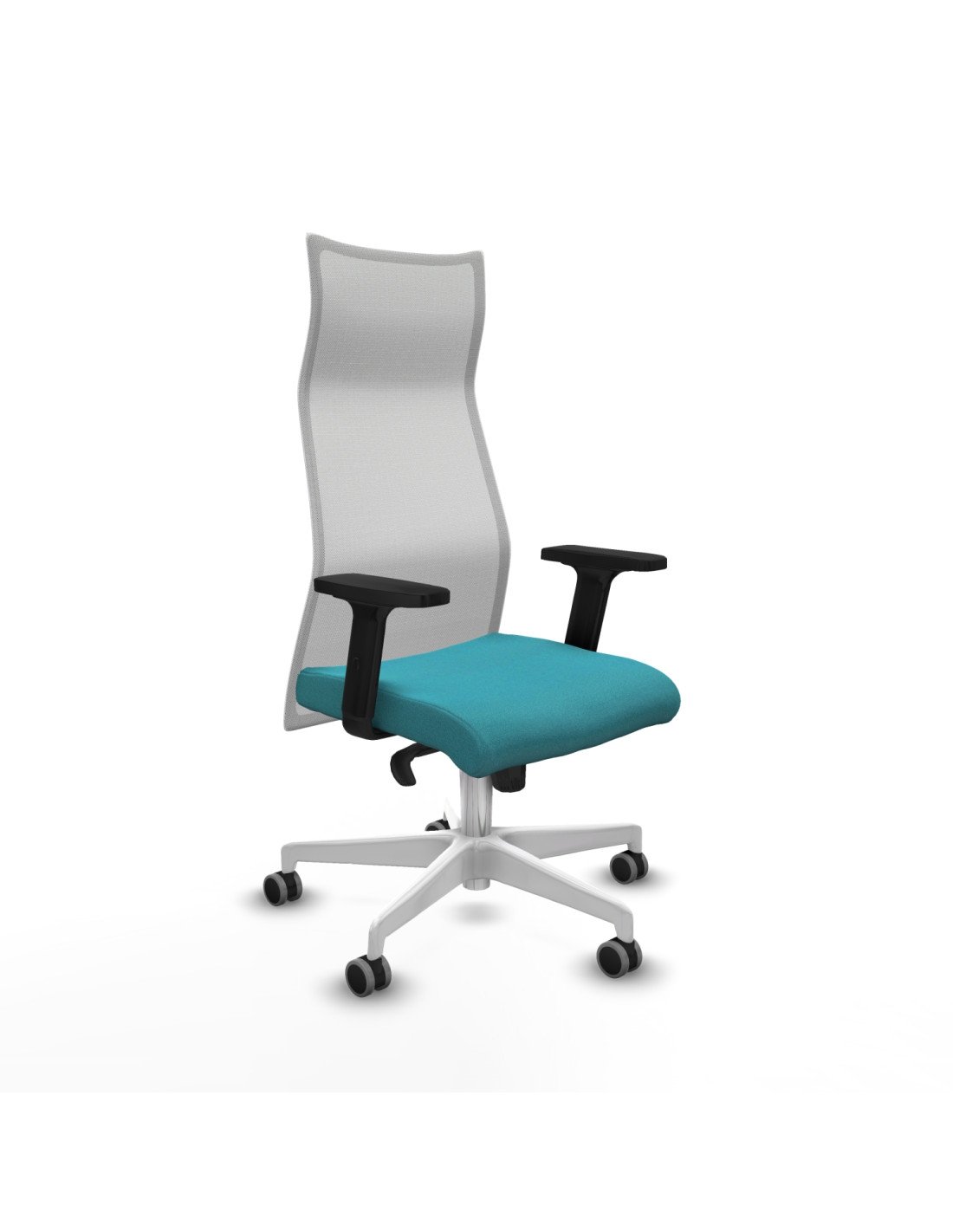 Piqueras y Crespo Albacete malla sincro malla blanca bali turquesa brazos 2D base blanca ruedas 65mm engomadas