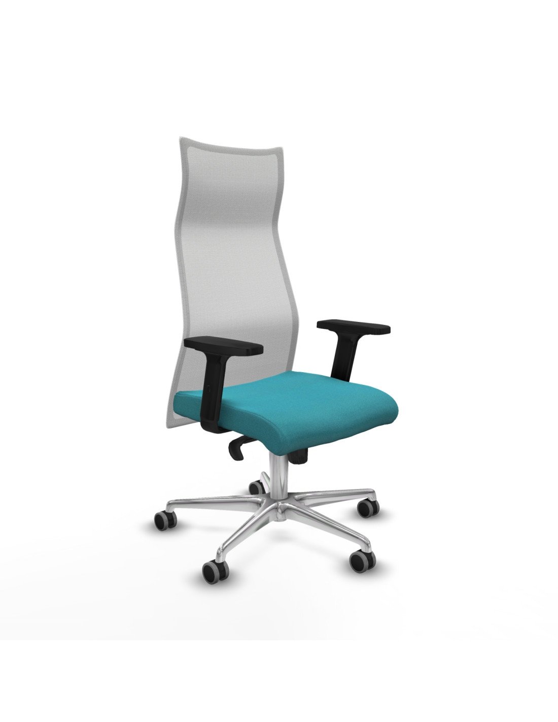 Piqueras y Crespo Albacete malla sincro malla blanca bali turquesa brazos 2D base aluminio ruedas 65mm engomadas