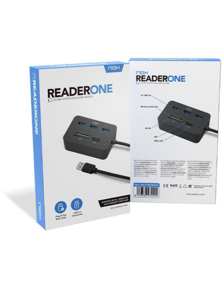 LECTOR DE TARJETAS NOX + HUB USB 3