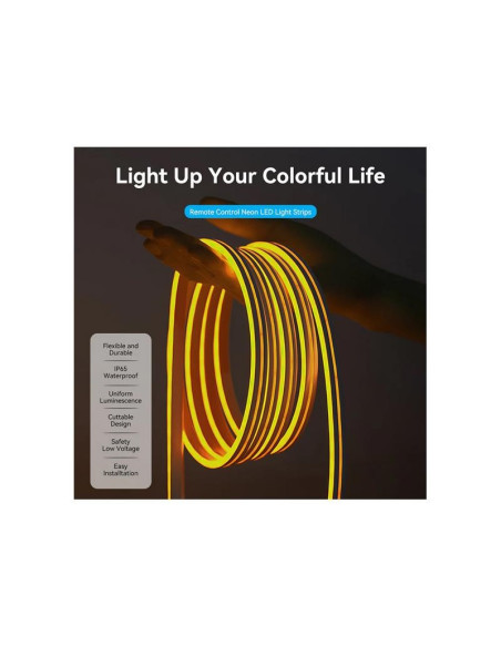 TIRA LED VENTION SILICONA NEON RGB CONTROL REMOTO 5V 1M