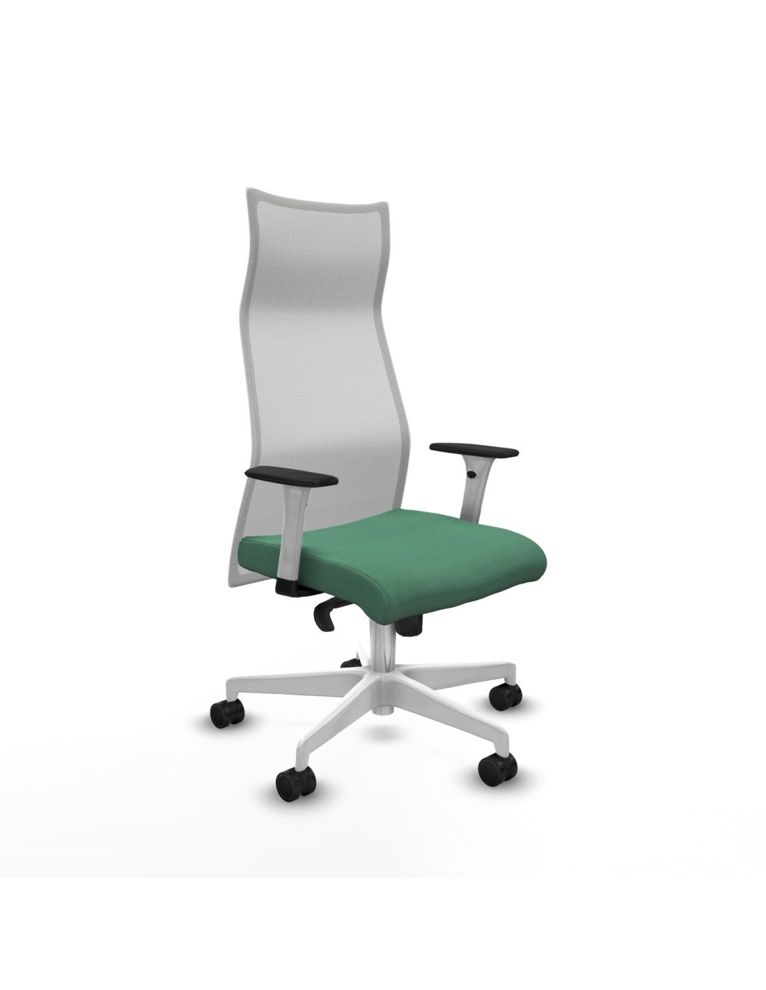 Piqueras y Crespo Albacete malla sincro malla blanca bali verde esmeralda brazos blancos base blanca ruedas 65 mm nailon