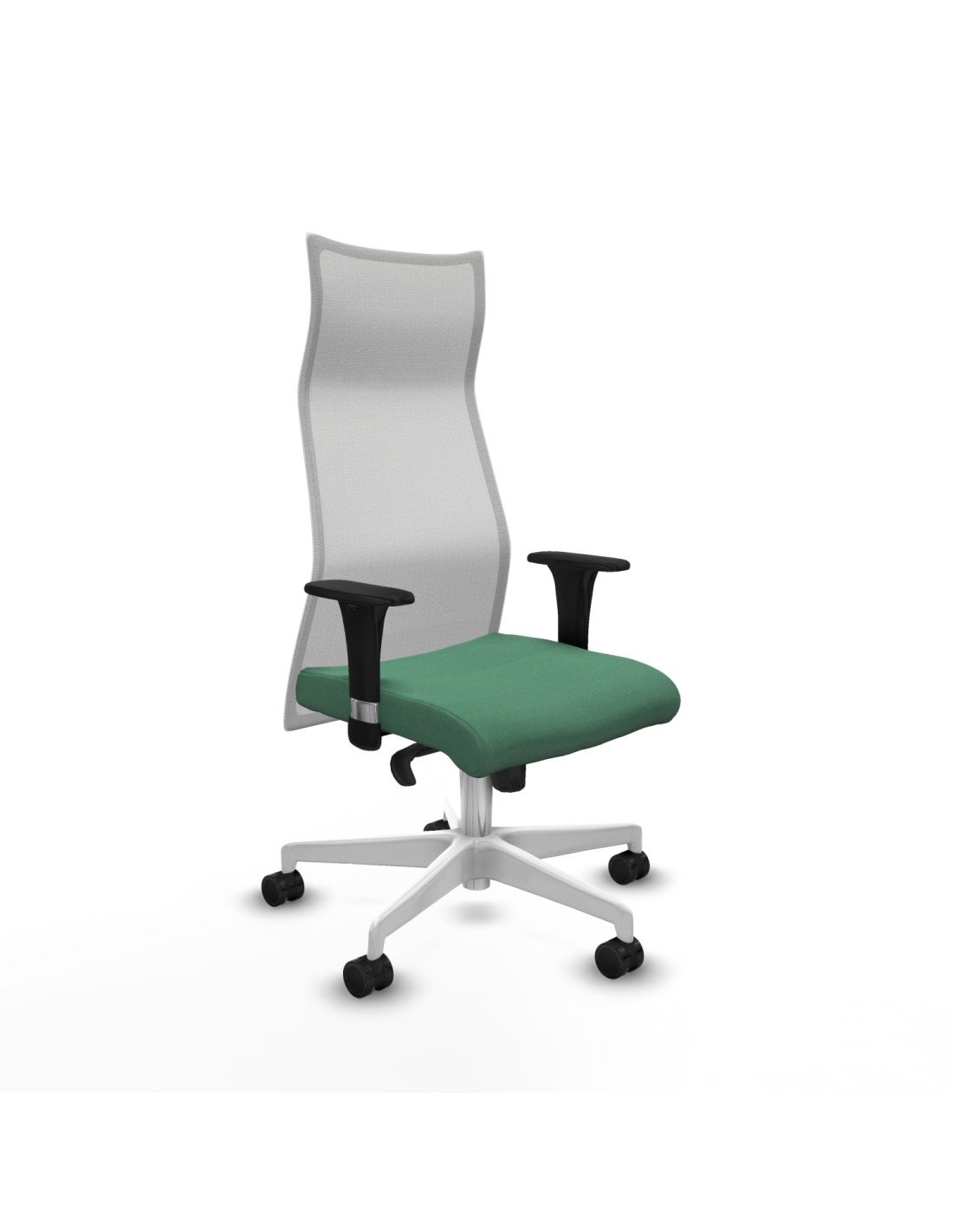 Piqueras y Crespo Albacete malla sincro malla blanca bali verde esmeralda brazos 1D base blanca ruedas 65 mm nailon