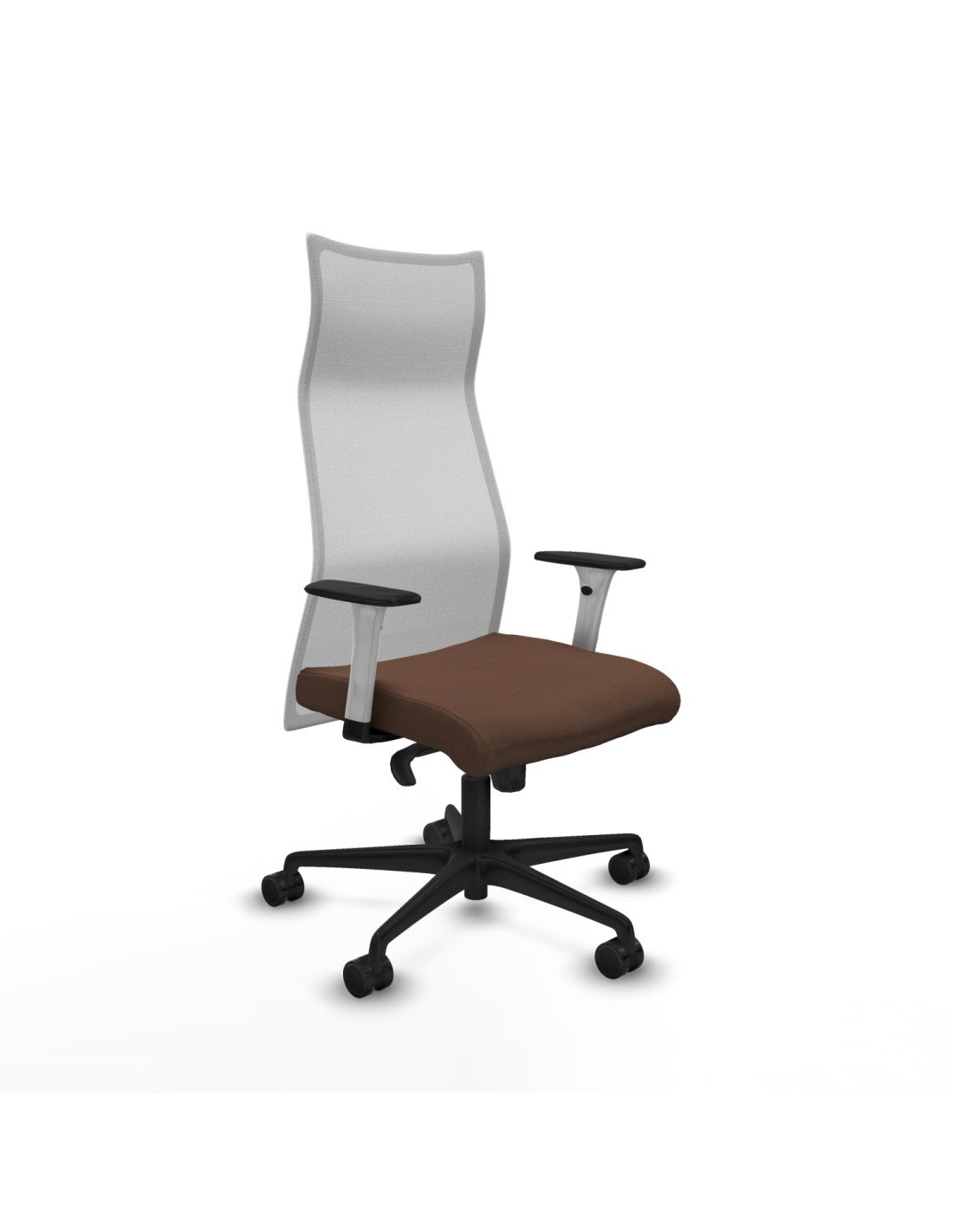 Piqueras y Crespo Albacete malla sincro malla blanca bali marr?n oscuro brazos blancos base nailon ruedas 65 mm nailon