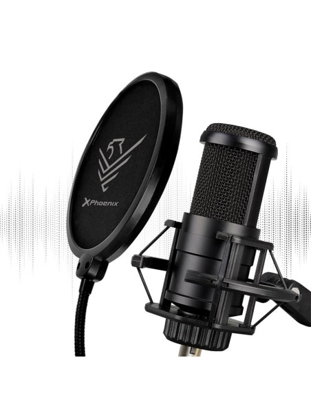 MICROFONO PHOENIX PROFESIONAL + BRAZO ARTICULADO + FILTRO ANTIPOP JACK