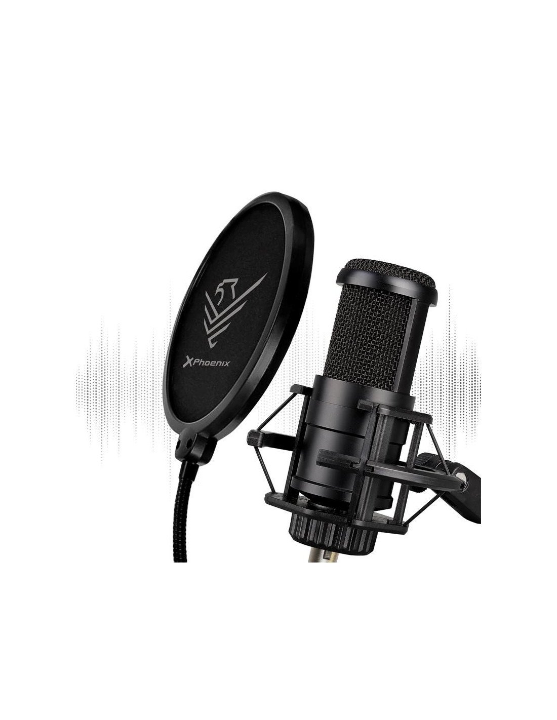 MICROFONO PHOENIX PROFESIONAL + BRAZO ARTICULADO + FILTRO ANTIPOP JACK