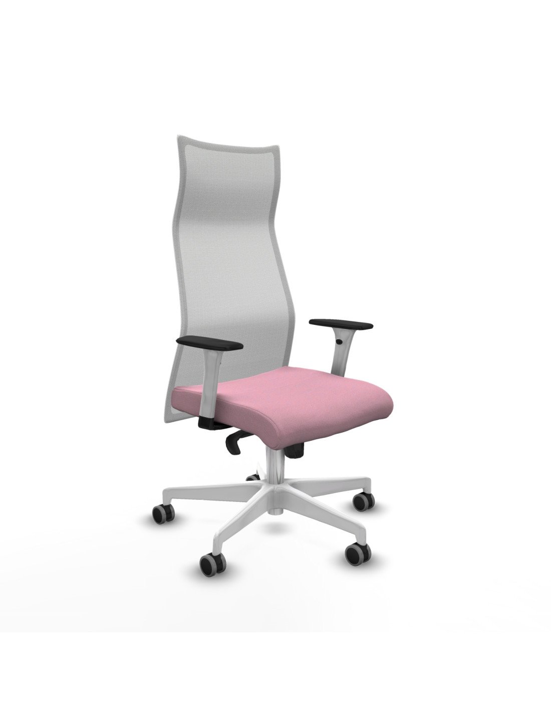 Piqueras y Crespo Albacete malla sincro malla blanca bali rosa brazos blancos base blanca ruedas 65mm engomadas