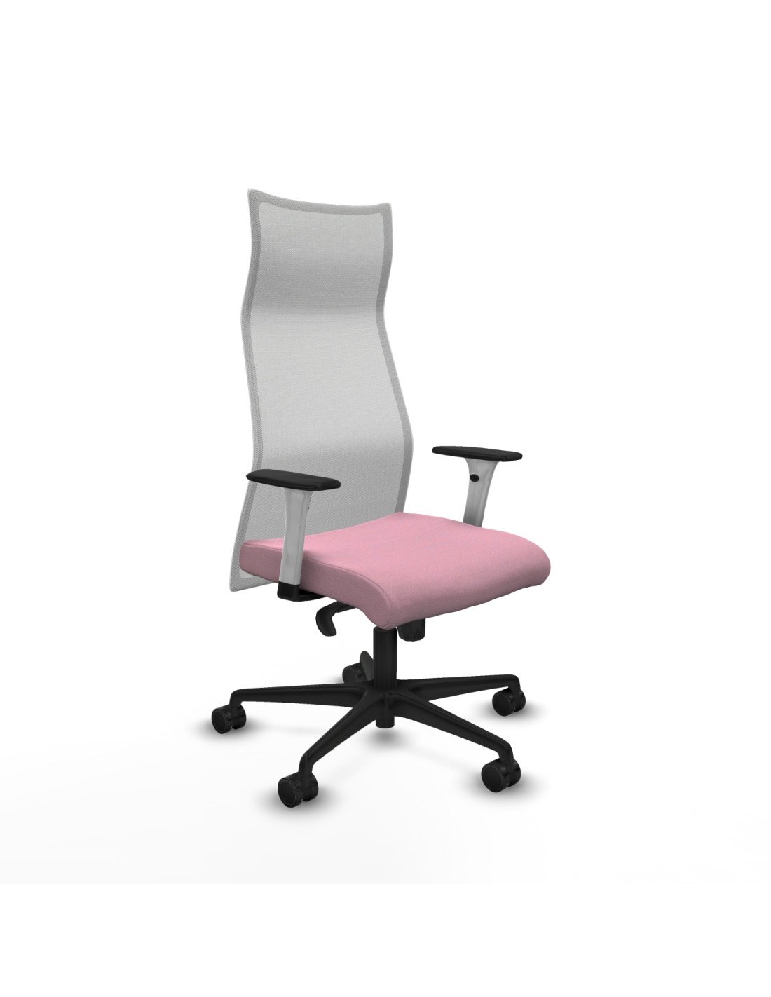 Piqueras y Crespo Albacete malla sincro malla blanca bali rosa brazos blancos base nailon ruedas 65 mm nailon