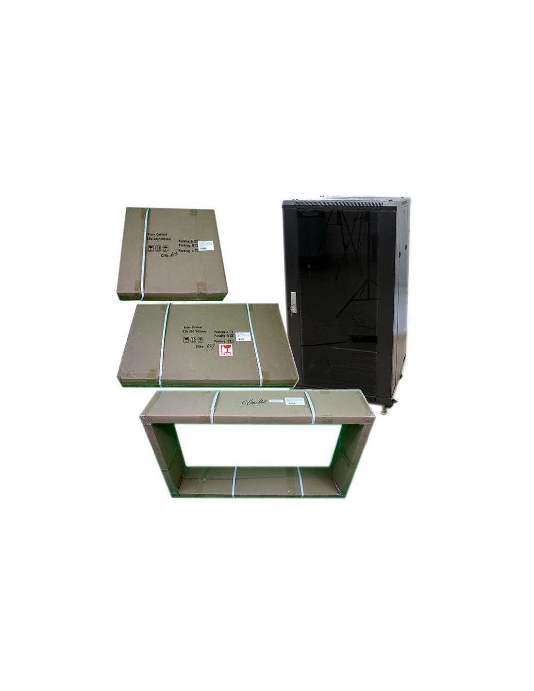 ARMARIO RACK POWERGREEN 42U 80X80 DESMONTADO PUERTAS PERFORADAS METAL