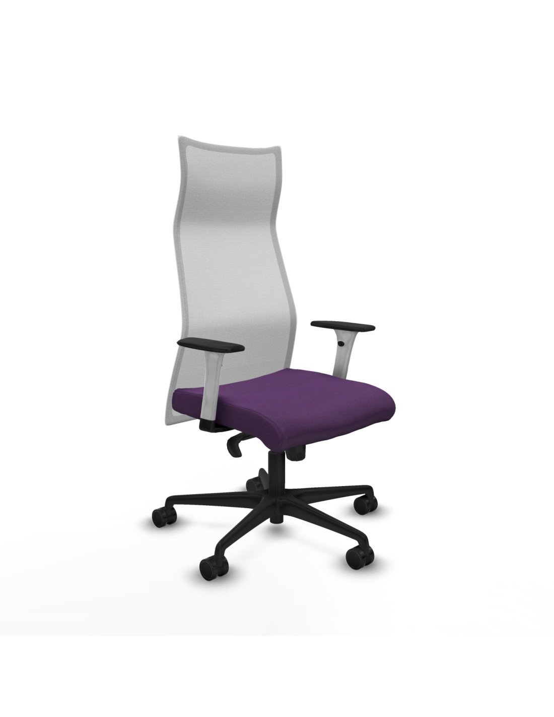 Piqueras y Crespo Albacete malla sincro malla blanca bali morado brazos blancos base nailon ruedas 65 mm nailon