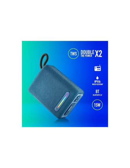 ALTAVOCES NGS ROLLER FURIA RGB PORTATIL WATERPROOF IPX6/BT/USB/AUX BLUE