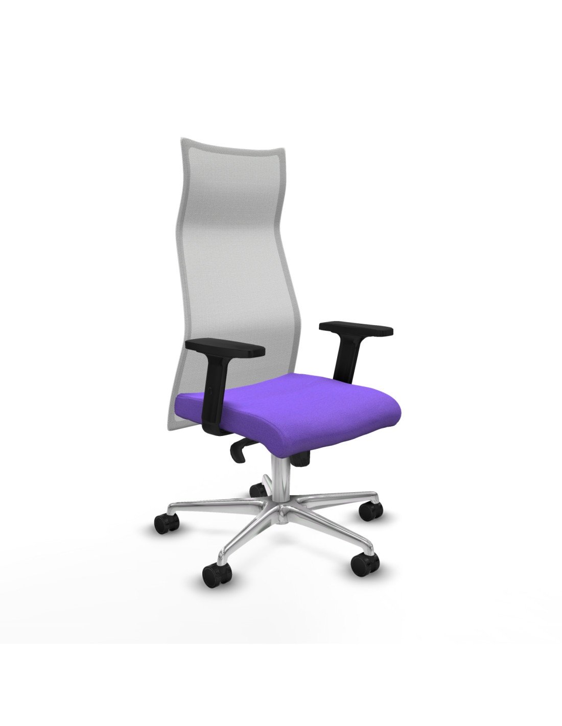 Piqueras y Crespo Albacete malla sincro malla blanca bali lila brazos 2D base aluminio ruedas 65 mm nailon