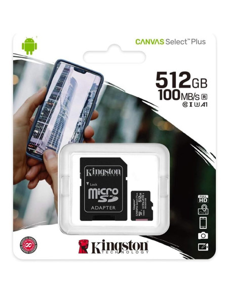 MEMORIA MICRO SD 512GB KINGSTON XC C10 + ADAPTADOR SD