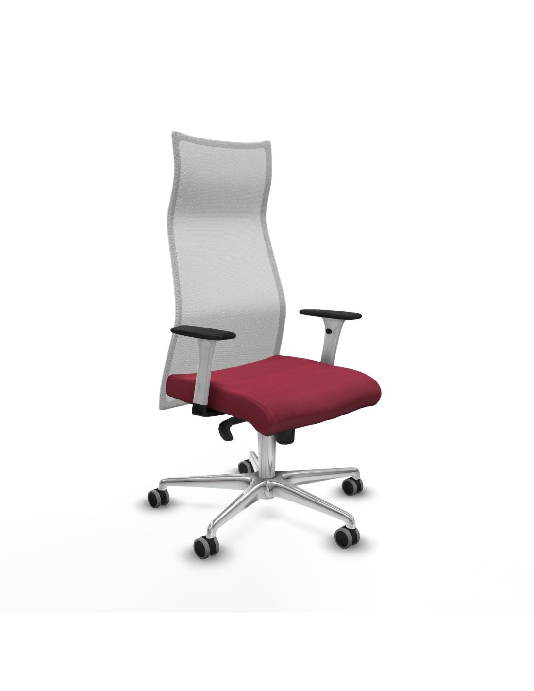 Piqueras y Crespo Albacete malla sincro malla blanca bali granate brazos blancos base aluminio ruedas 65mm engomadas