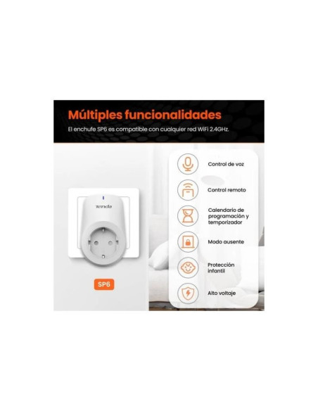 ENCHUFE INTELIGENTE TENDA SP6 WIFI 2.4GHZ ( PACK 2 UNIDADES )