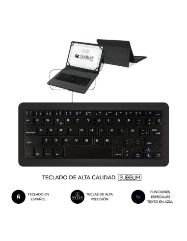 FUNDA SUBBLIM CON TECLADO KEYTAB PRO USB-C TABLET 10.1-11 BLACK