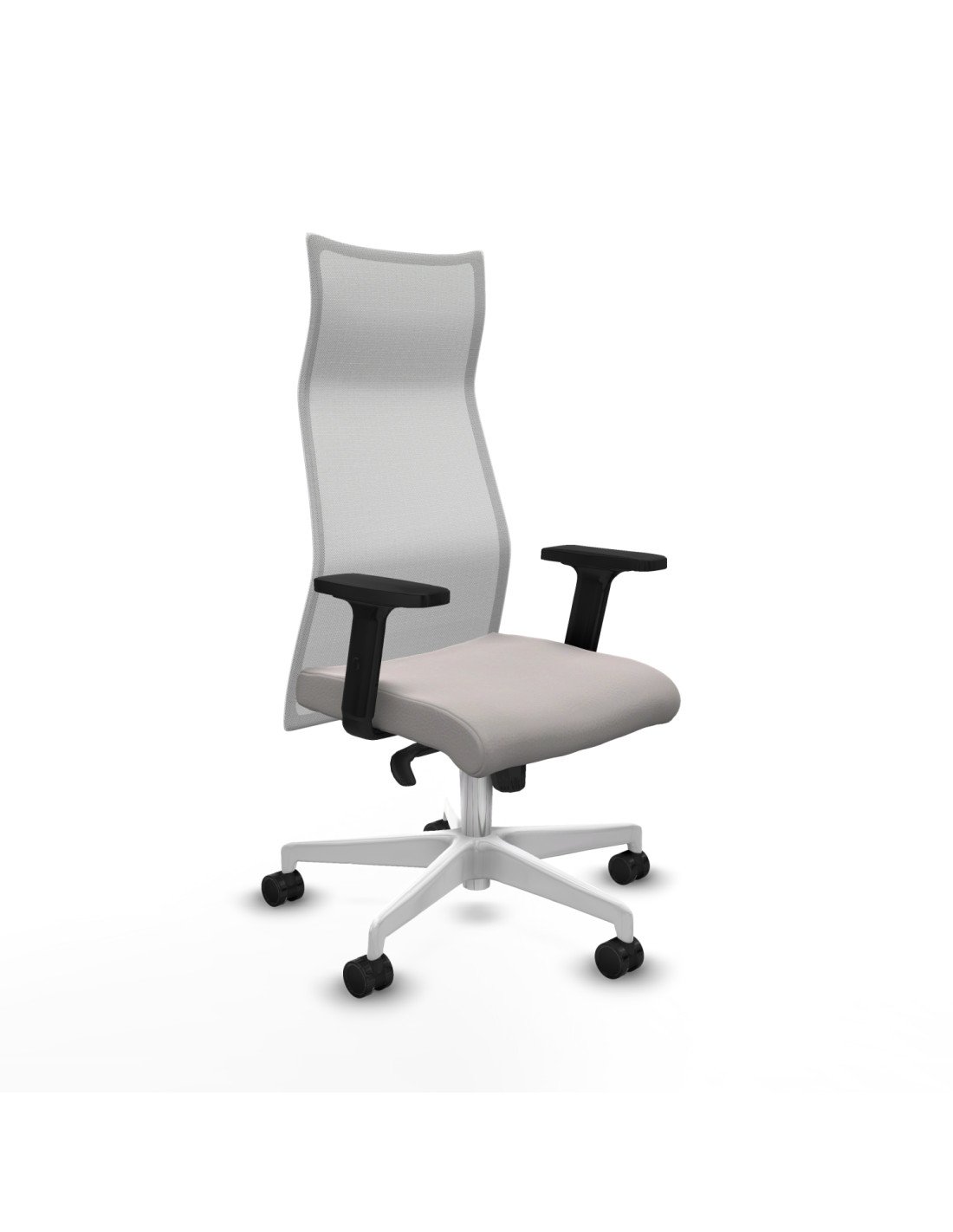 Piqueras y Crespo Albacete malla sincro malla blanca similpiel blanco brazos 2D base blanca ruedas 65 mm nailon