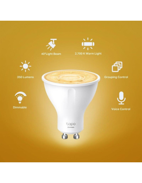 BOMBILLA INTELIGENTE GU10 TP-LINK LED 2700K BLANCO AJUSTA WIFI