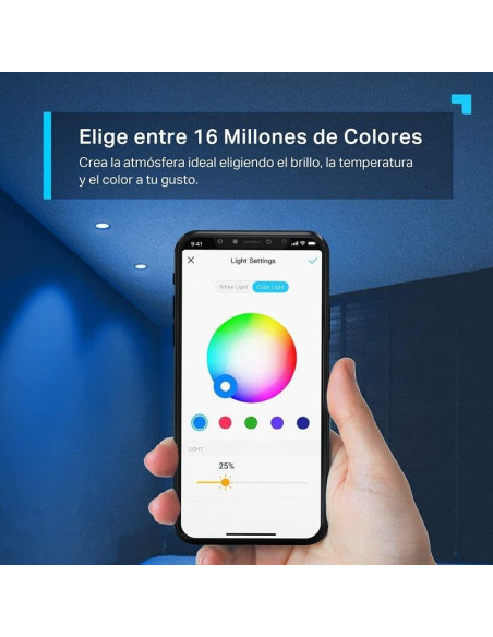 BOMBILLA INTELIGENTE GU10 TP-LINK LED MULTICOLOR 6500K BLANCO AJUSTA WIFI