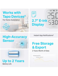 SENSOR TP-LINK TAPO T315 TEMPERATURA/HUMEDAD WIRELESS 2