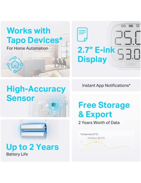 SENSOR TP-LINK TAPO T315 TEMPERATURA/HUMEDAD WIRELESS