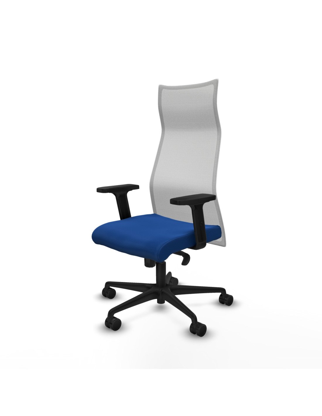 Piqueras y Crespo Albacete malla sincro malla blanca similpiel azul brazos 2D base nailon ruedas 65 mm nailon