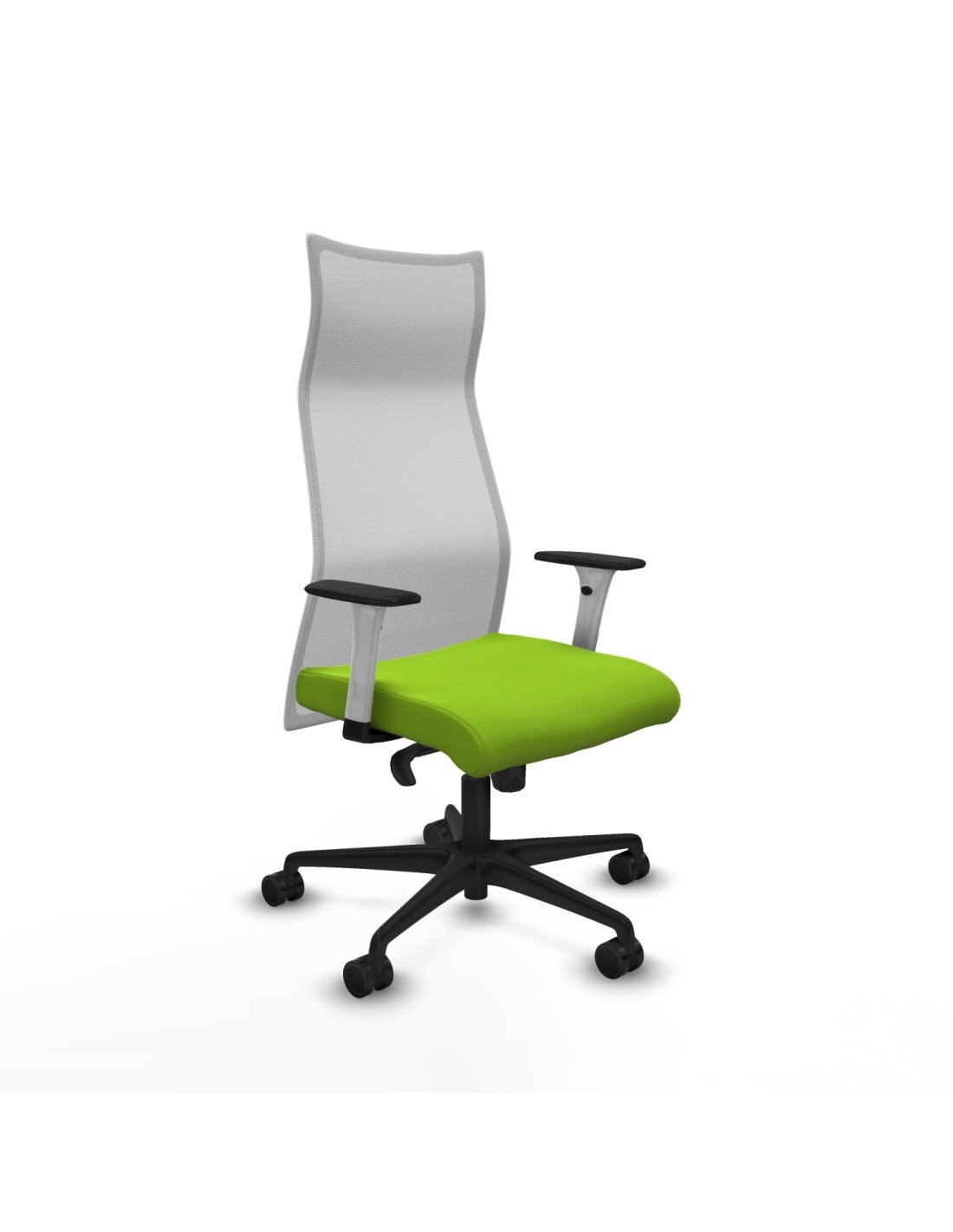 Piqueras y Crespo Albacete malla sincro malla blanca similpiel pistacho brazos blancos base nailon ruedas 65 mm nailon