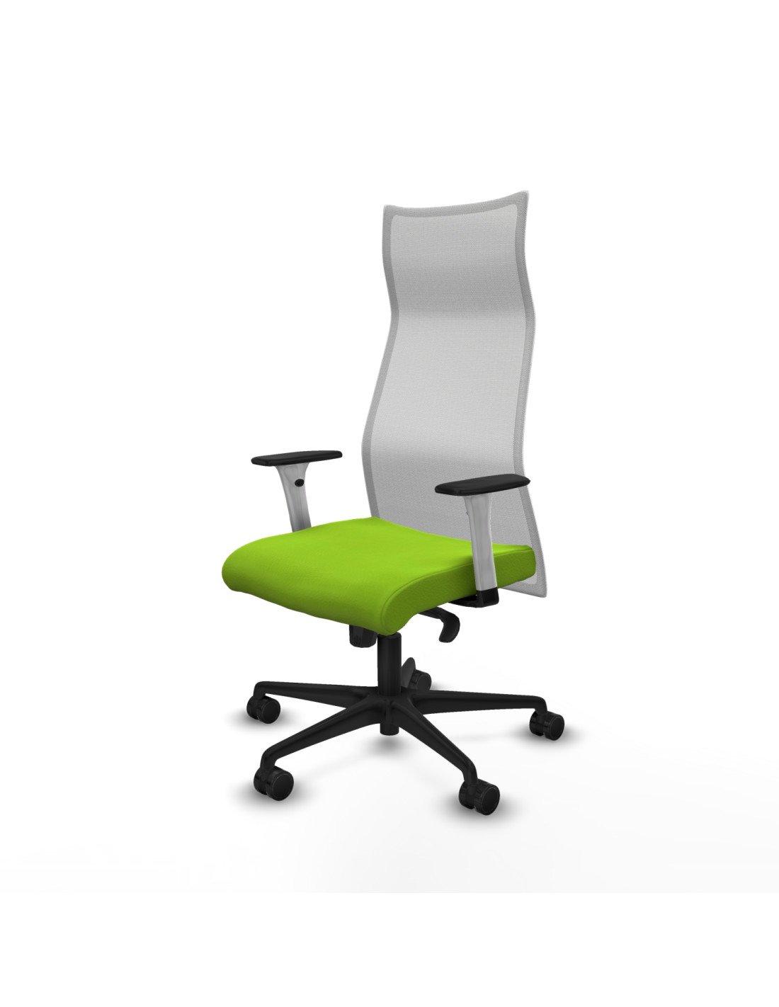 Piqueras y Crespo Albacete malla sincro malla blanca similpiel pistacho brazos blancos base nailon ruedas 65 mm nailon