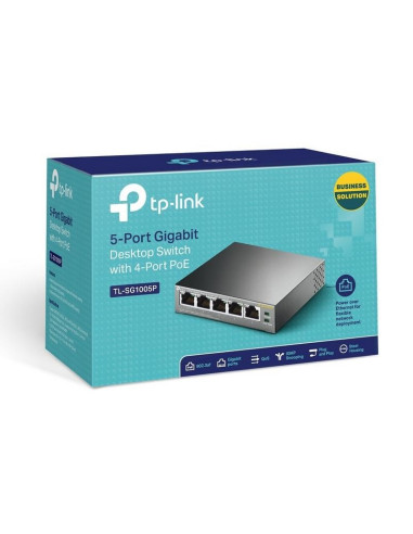 SWITCH TP-LINK GIGABIT 5 PUERTOS 4 POE TL-SG1005P