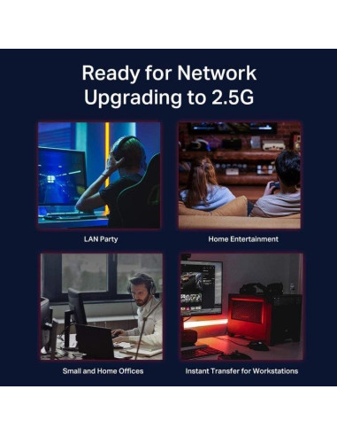 SWITCH TP-LINK GIGABIT 5 PUERTOS 2.5G TL-SG105-M2 METALICA