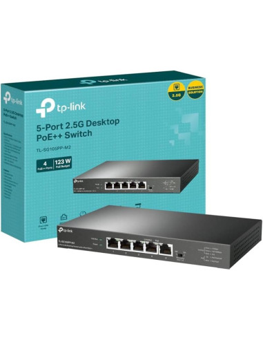 SWITCH TP-LINK ETHERNET 5 PUERTOS 2.5G POE+ TL-SG105PP-M2