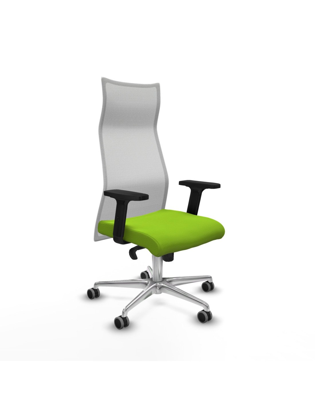 Piqueras y Crespo Albacete malla sincro malla blanca similpiel pistacho brazos 2D base aluminio ruedas 65mm engomadas