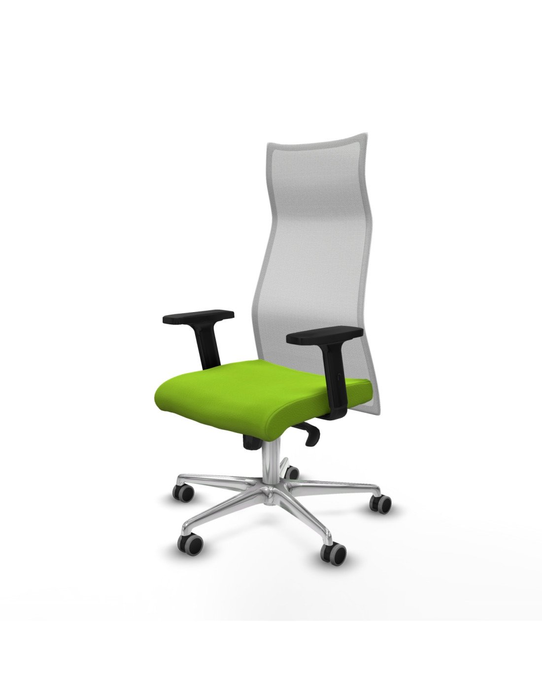 Piqueras y Crespo Albacete malla sincro malla blanca similpiel pistacho brazos 2D base aluminio ruedas 65mm engomadas