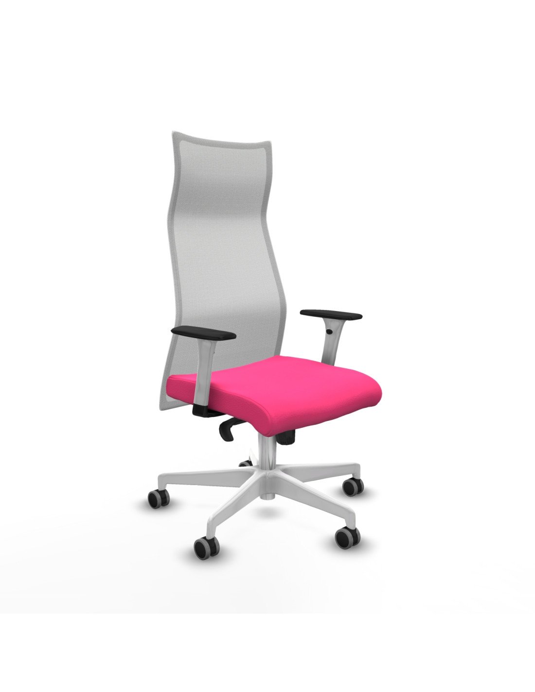 Piqueras y Crespo Albacete malla sincro malla blanca similpiel rosa brazos blancos base blanca ruedas 65mm engomadas