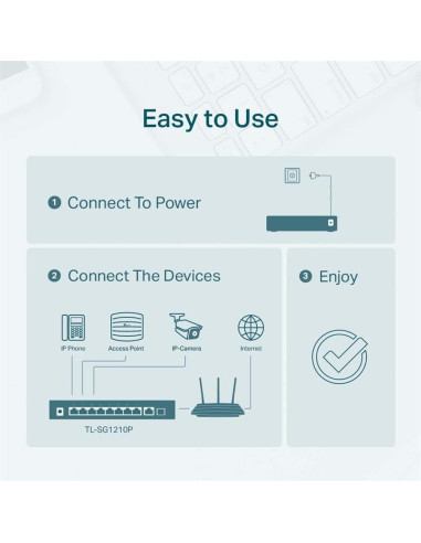 SWITCH TP-LINK GIGABIT 8 PUERTOS POE + 1 SFP TL-SG1210P