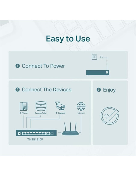 SWITCH TP-LINK GIGABIT 8 PUERTOS POE + 1 SFP TL-SG1210P