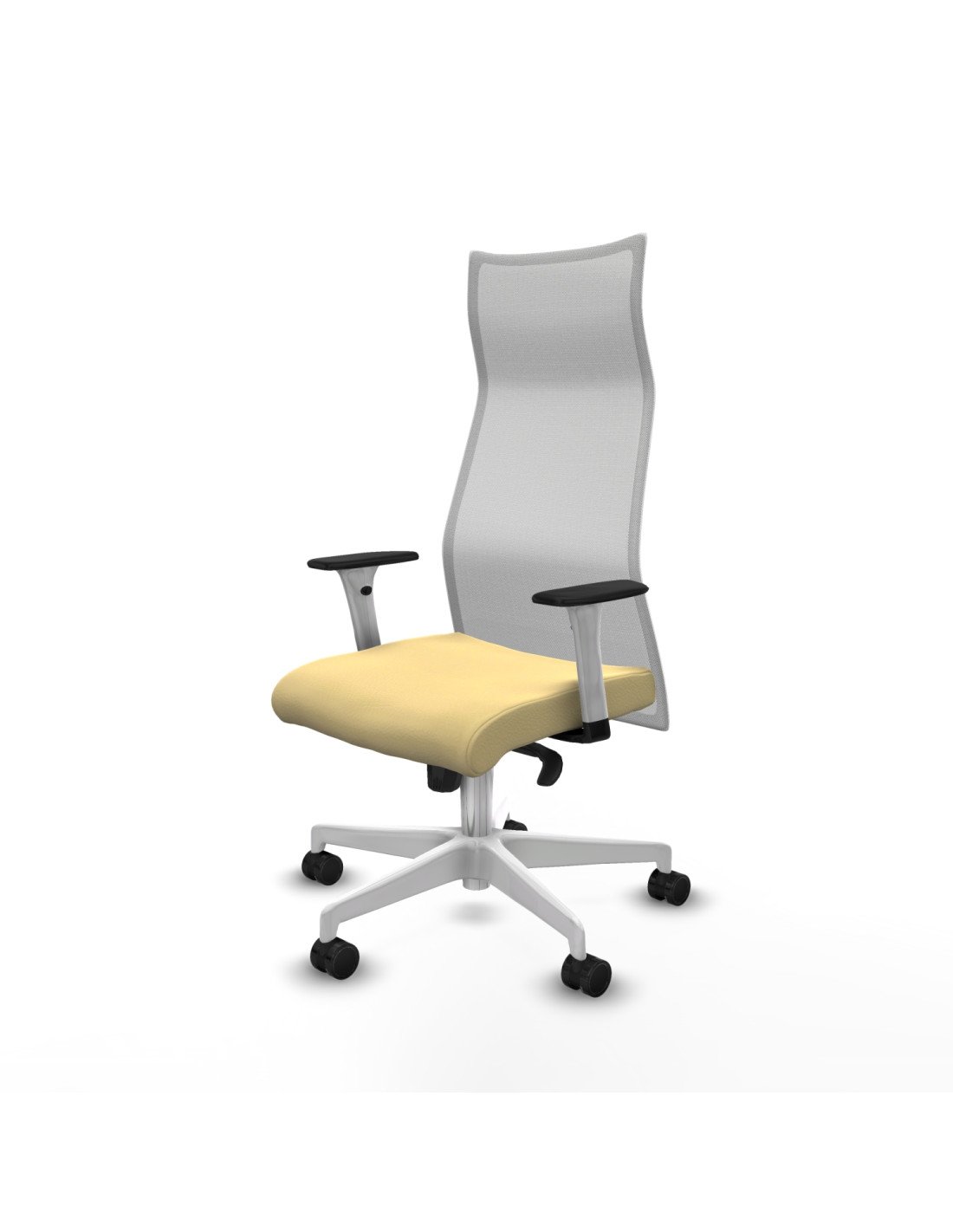 Piqueras y Crespo Albacete malla sincro malla blanca similpiel crema brazos blancos base blanca ruedas 65 mm nailon