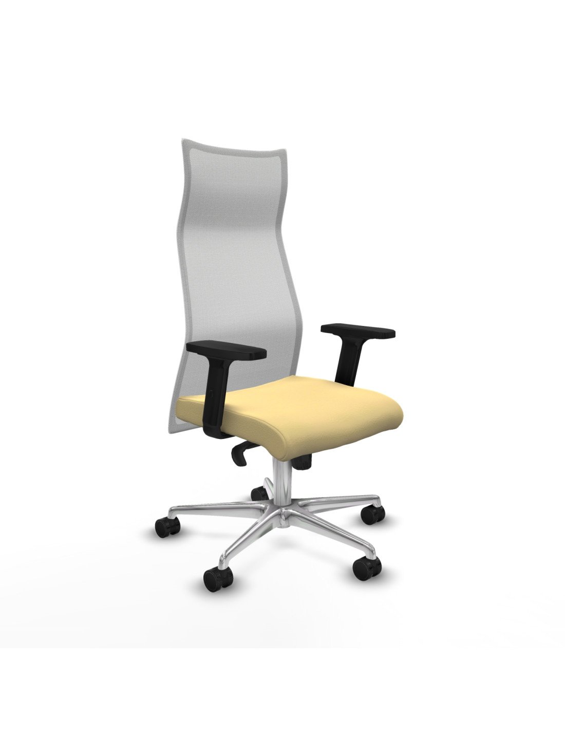 Piqueras y Crespo Albacete malla sincro malla blanca similpiel crema brazos 2D base aluminio ruedas 65 mm nailon