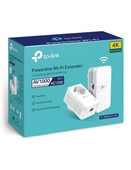 POWERLINE TP-LINK TL-WPA7617KIT ETHERNET AV1000 GIGABIT AC WFI 2UDS