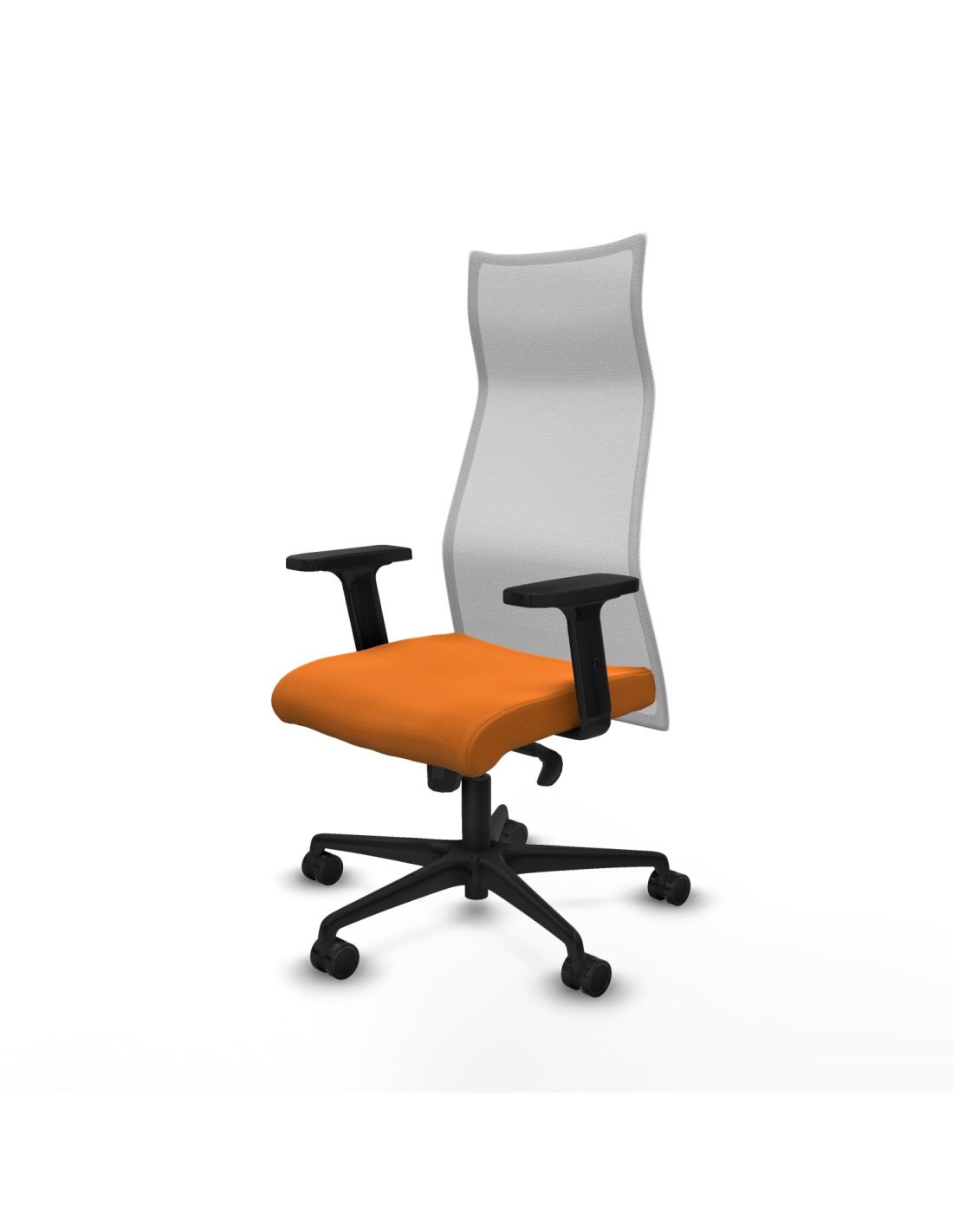 Piqueras y Crespo Albacete malla sincro malla blanca similpiel naranja brazos 2D base nailon ruedas 65 mm nailon