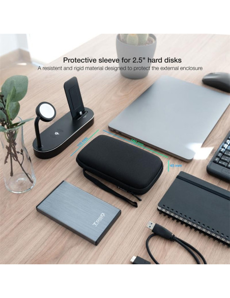 FUNDA TOOQ PARA DISCO DURO EXTERNO DE 2,5 BLACK