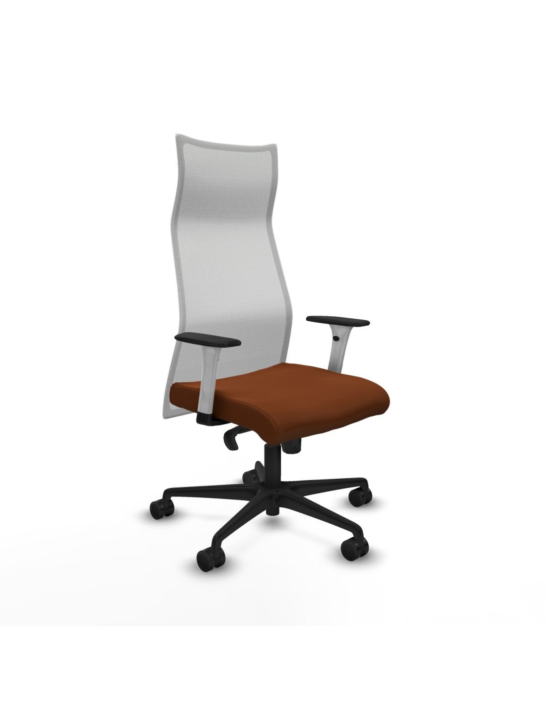 Piqueras y Crespo Albacete malla sincro malla blanca similpiel marr?n brazos blancos base nailon ruedas 65 mm nailon